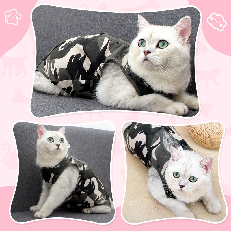 Coppthinktu Cat Recovery Suit for Abdominal Wounds or Skin Diseases, Cat Onesie for Cats After Surgery Female Kitten Recovery Suit, Breathable E-Collar Alternative for Cats After Spay Anti Licking Wounds - Image 5